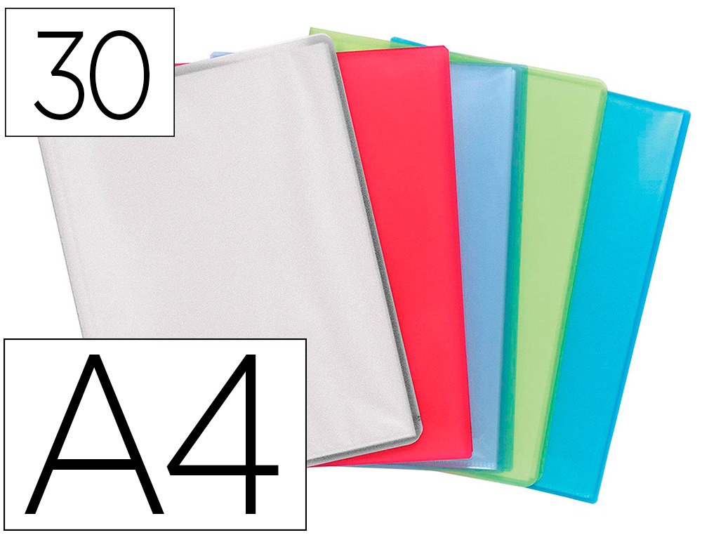 PROTEGE-DOCUMENTS EXACOMPTA CHROMALINE A4 POLYPROPYLENE   SEMI RIGIDE COUVERTURE SOUPLE 30 POCHETTES 60 VUES ASSORTIS