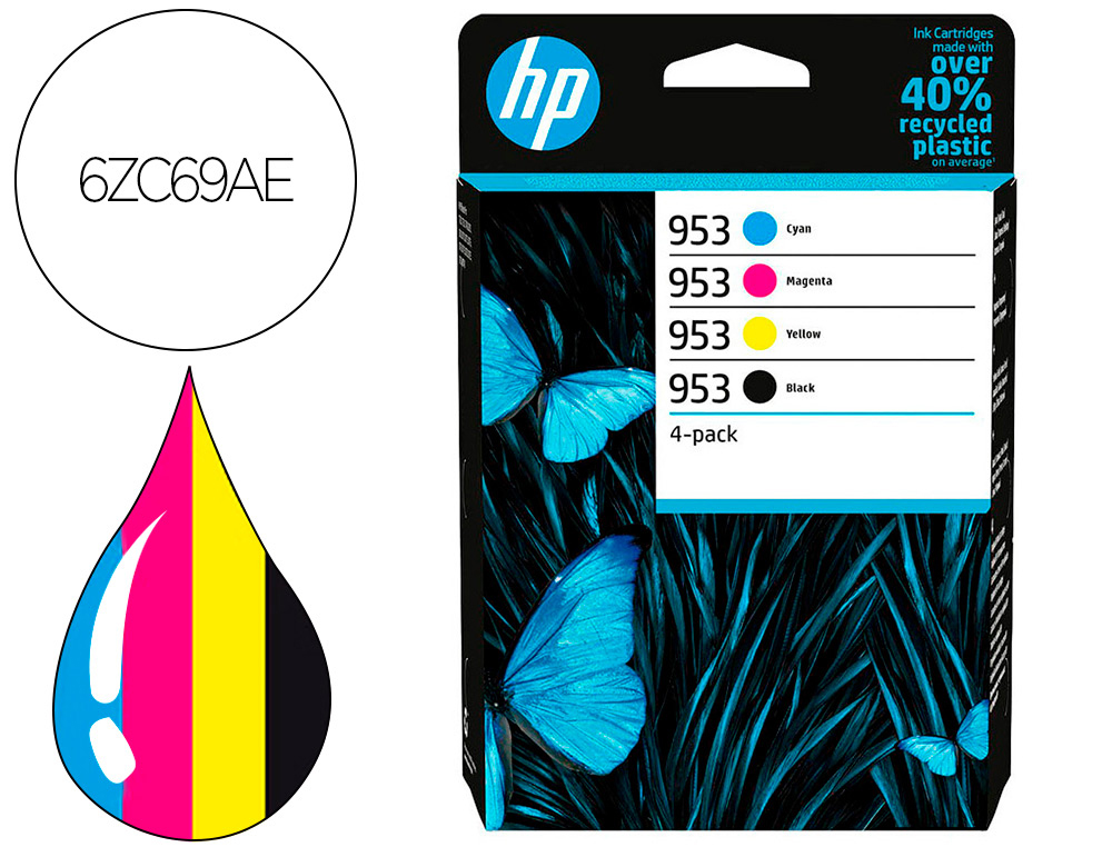 CARTOUCHE HP LASERJET 953 BK/CMY 6ZC69AE MULTIPACK      NOIR/CYAN/MAGENTA/JAUNE