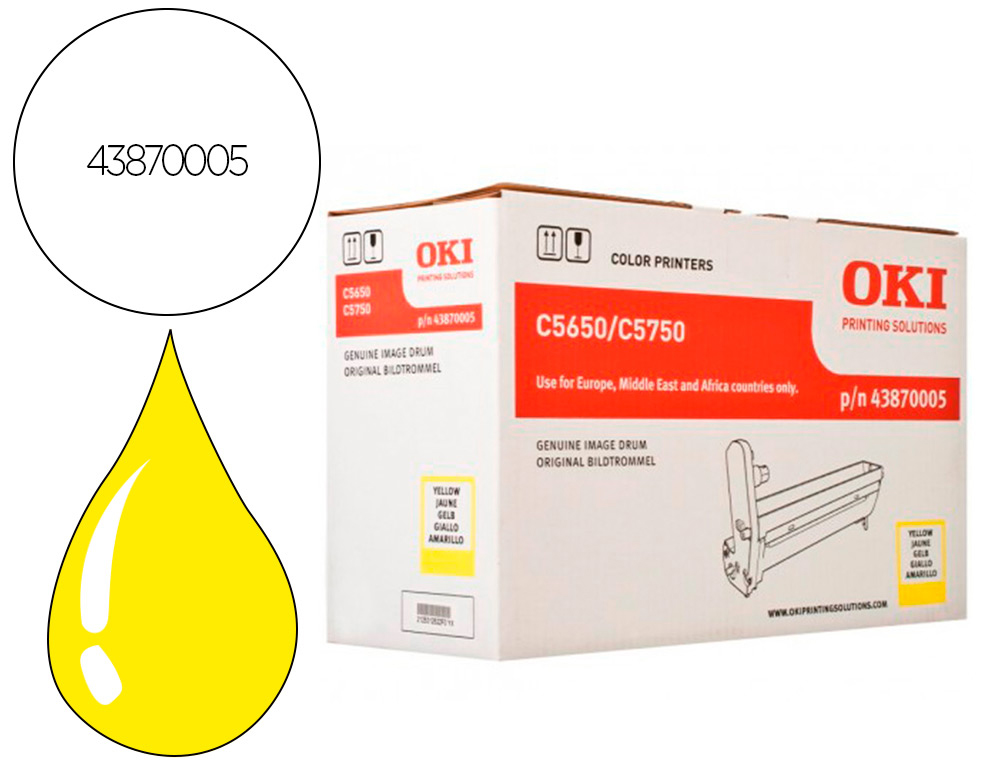 TAMBOUR OKI C5650 COULEUR JAUNE 20000 PAG