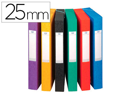 BOÎTE CLASSEMENT ELBA KANGOUROU BOSTON CARTE LUSTRÉE 600G 7/10E 240X320MM DOS 25MM ÉTIQUETTE COLORIS ASSORTIS