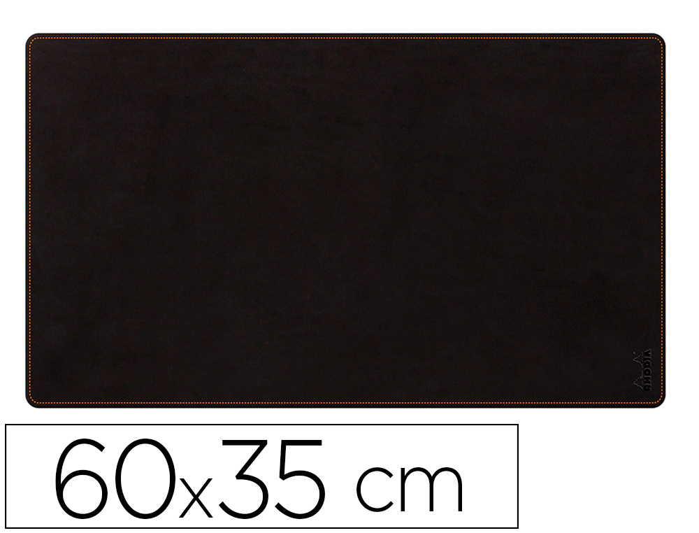 SOUS-MAIN RHODIARAMA SOUPLE SIMIL CUIR NOIR VELOUT  60X35 CM