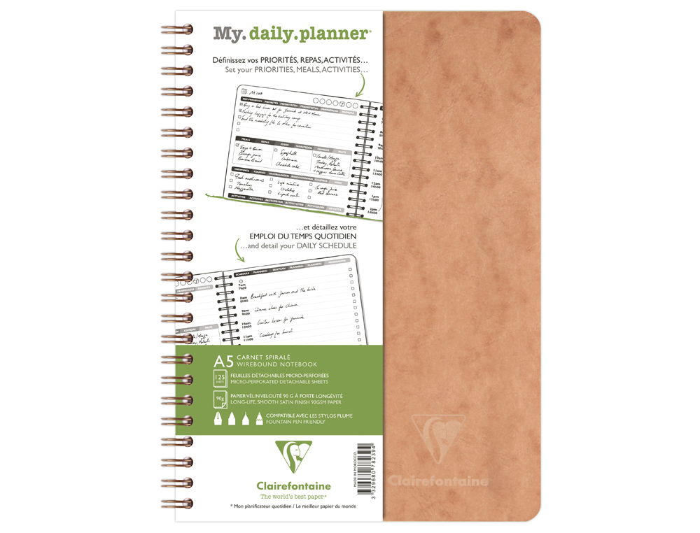 CAHIER CLAIREFONTAINE MY DAILYPLANNER NOMADDICT RELIURE     INTEGRALE 148X210MM 250P      DETACHABLES REGLURE