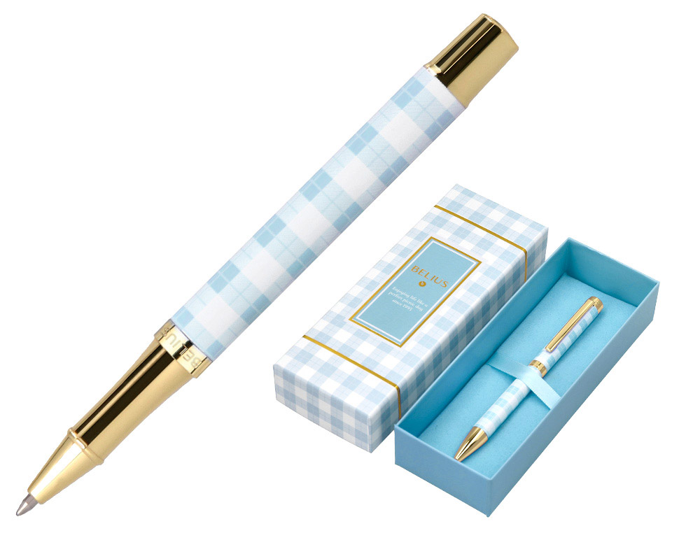 ROLLER BELIUS PICNIC ALUMINIUM ENCRE NOIRE COLORIS BLEU CIEL DORE BOITE DESIGN