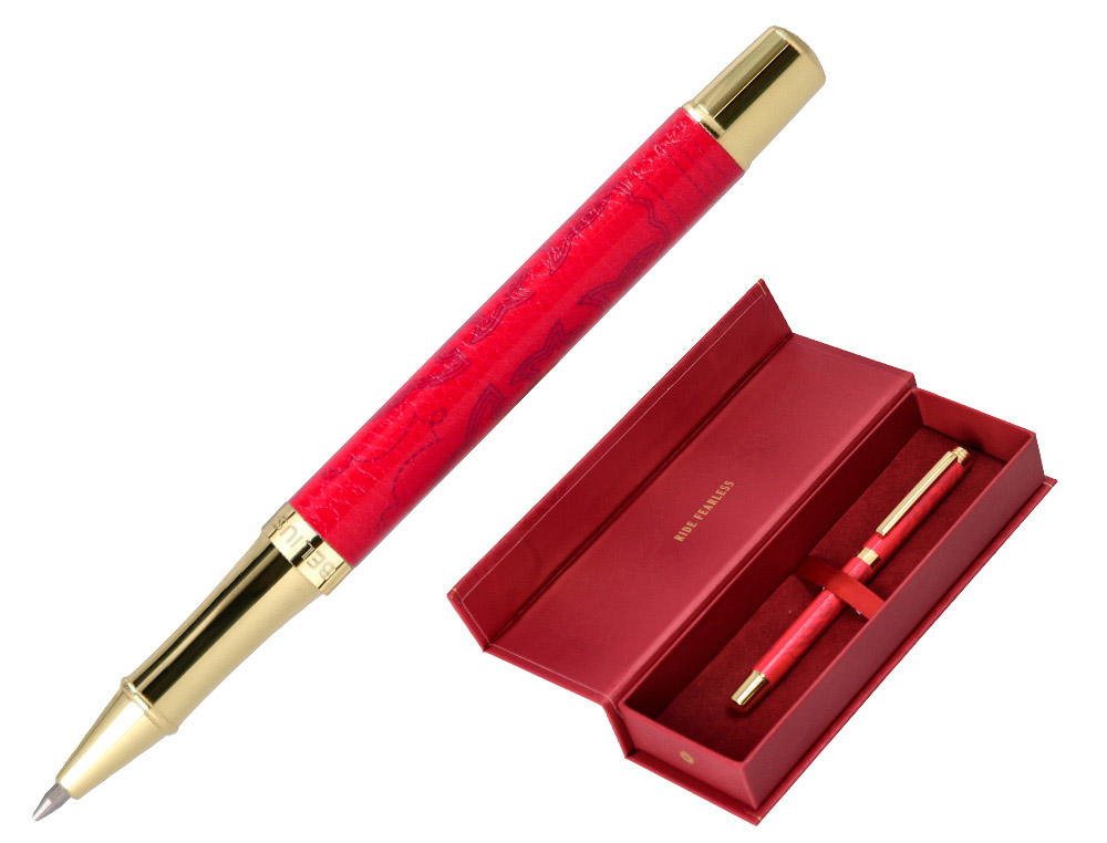 ROLLER BELIUS WILD WEST ALUMINIUM ENCRE NOIRE COLORIS BORDEAUX DORE BOITE DESIGN