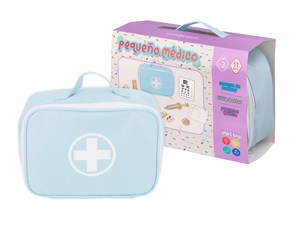 JEU ENFANT IMAGINOVO MALETTE DE MEDECIN BOIS +3 ANS 11     PIECES 24,5X18X10 CM