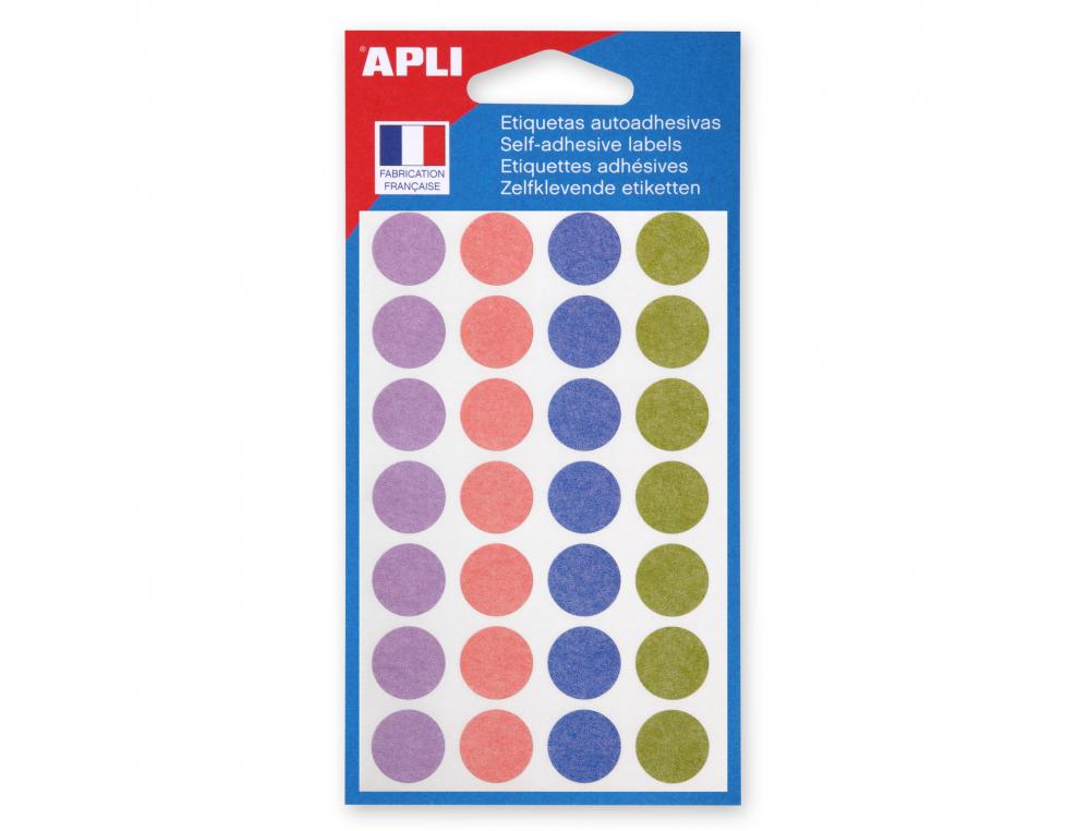 PASTILLES APLI 15MM COLORIS PASTELS ASSORTIS POCHETTE DE  140 UNITES