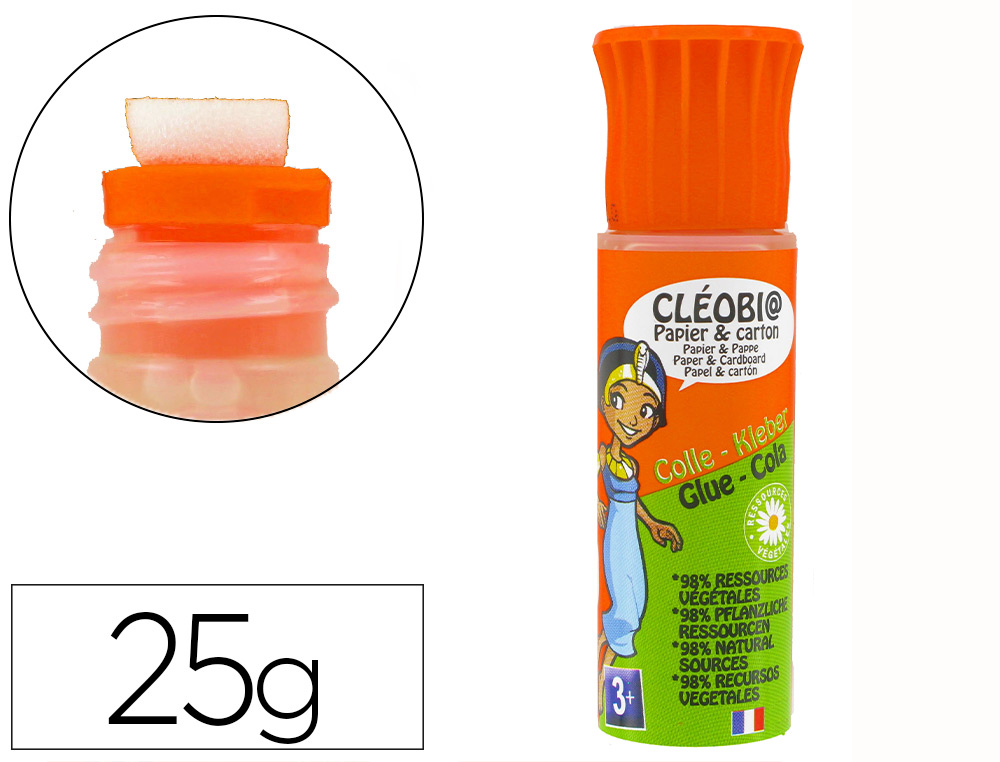 COLLE SCOLAIRE CLOPTRE CLOBIO LIQUIDE FORTE PRISE DIFFRE ETENDEUR MOUSSE RECHARGEABLE FLACON 25G
