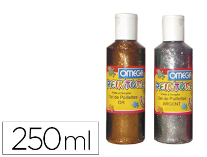 GEL PAILLETÉ OMÉGA BASE TRANSPARENTE ENRICHIE PAILLETTES COLORIS ARGENT FLACON 500ML
