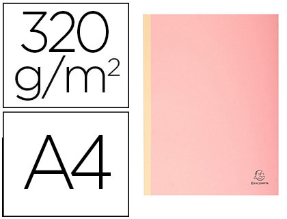 CHEMISE EXACOMPTA CARTE 240X320MM 320G DOCUMENTS A4 210X297MM SOUFFLET DOS TOIL 30MM COLORIS ROSE