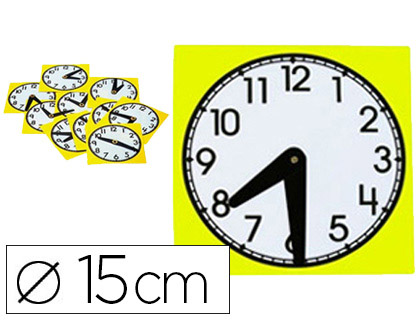 PETITE HORLOGE OZ INTERNATIONAL EN PLASTIQUE LAVABLE AVEC AIGUILLE MOBILE DIAMTRE 15CM SACHET DE 10 UNITS