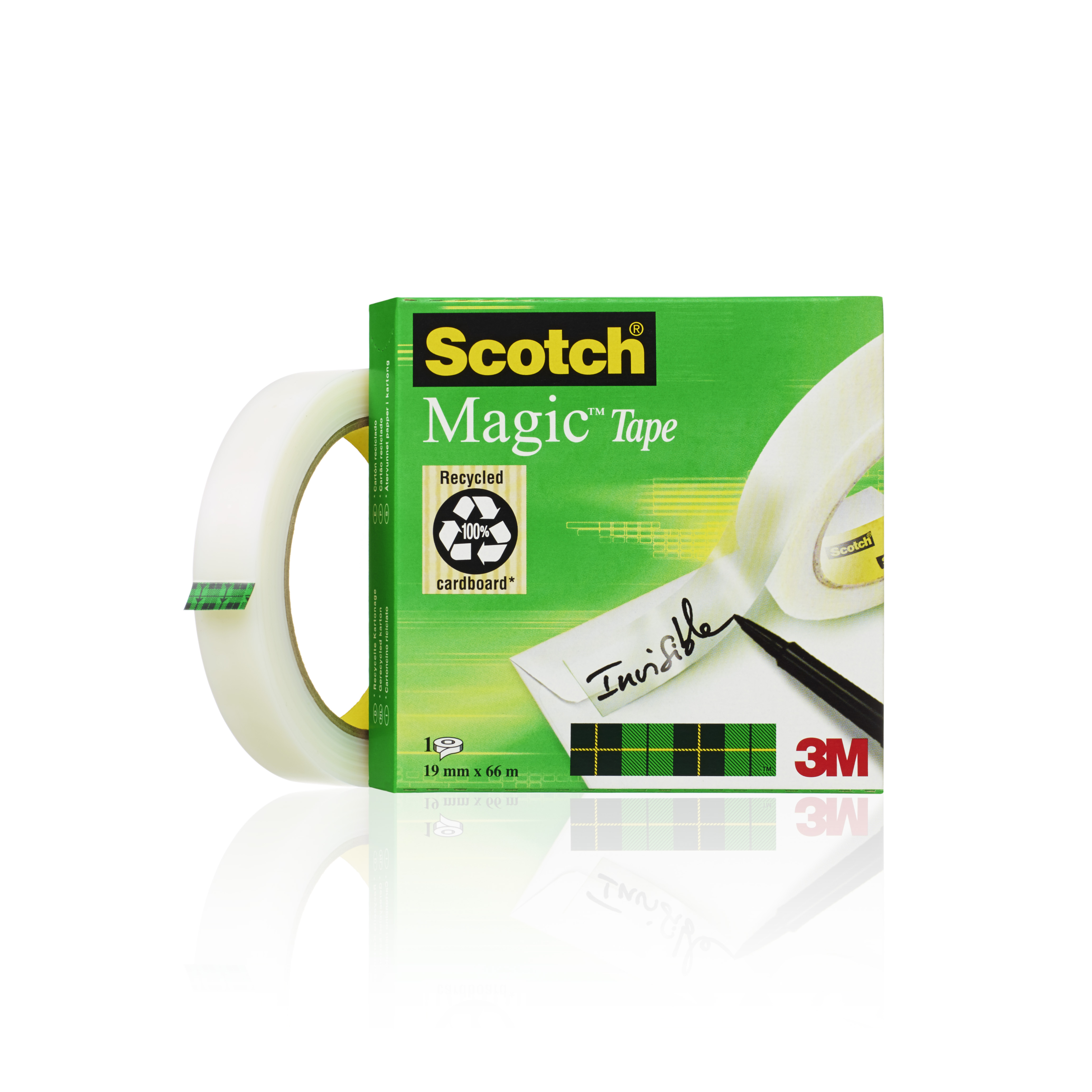 RUBAN ADHSIF SCOTCH MAGIC 810 PERMET CRIRE INVISIBLE 19MMX66M BOTE INDIVIDUELLE