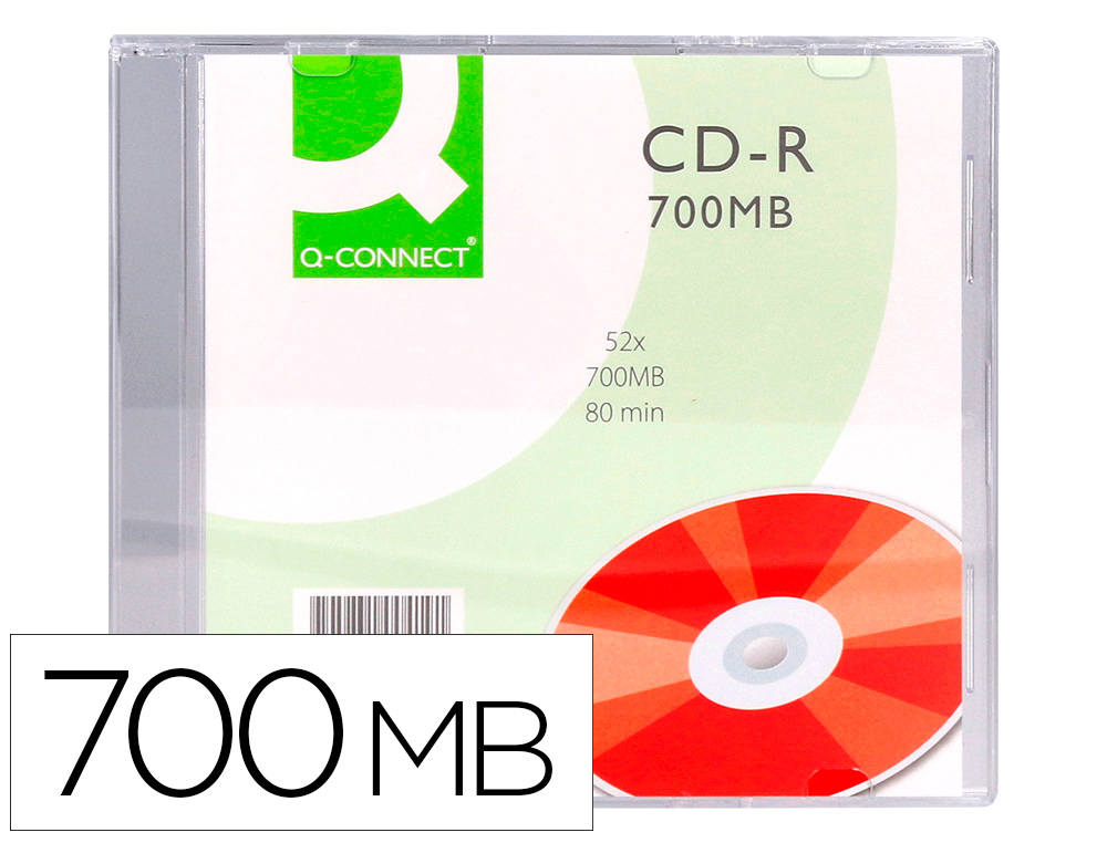 CD-R Q-CONNECT 700MB 80MIN BOÎTIER SLIM 10 UN