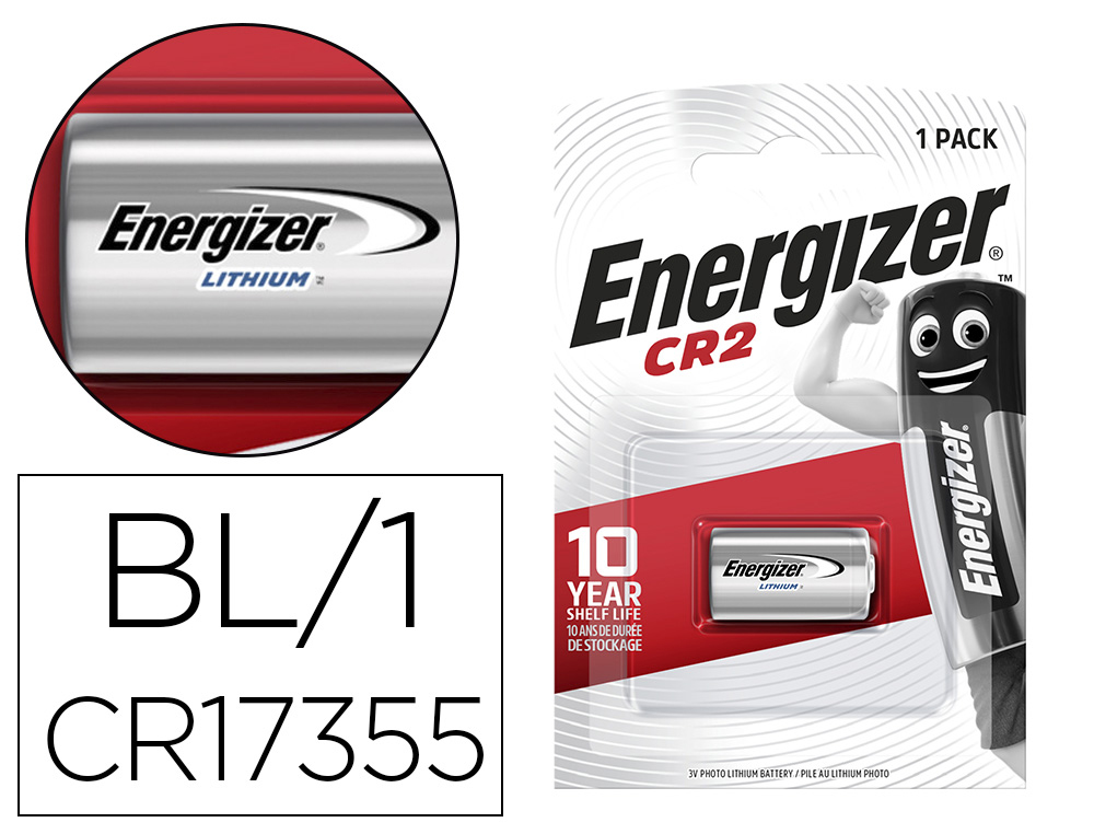 PILE ENERGIZER LITHIUM PHOTO I .C.E. CR17355 TAILLE CR2 BLISTER 1 UNITÉ
