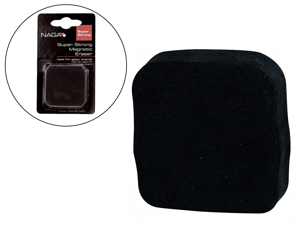 BROSSE MAGNÉTIQUE NAGA SPÉCIAL VERRE CARRÉE EFFAÇAGE SEC AIMANTS PUISSANTS 5X5X17CM