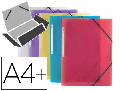CHEMISE OXFORD HAWA PP DOS RIGIDE 240X320MM DOCUMENTS A4 DOS 25MM RABATS CLIPSS LASTIQUE 6 COLORIS ASSORTIS