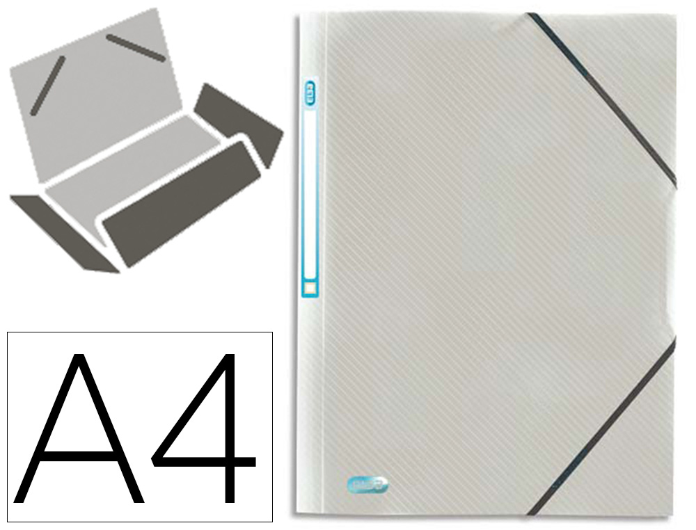 CHEMISE POLYPROPYLNE ELBA HAWA 24X32CM 150F DOCUMENTS A4 21X29,7CM 3 RABATS LASTIQUE TRANSPARENT INCOLORE
