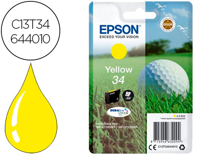 CARTOUCHE EPSON N34 JET D'ENCRE COULEUR JAUNE