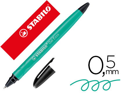 ROLLER GEL STABILO EXXX EFFAABLE PAR FROTTEMENT POINTE MOYENNE TRAC 0.5MM CAPUCHON CLIP COLORIS VERT