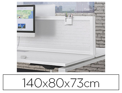 TABLE DE BUREAU EOL CONECT RECTANGULAIRE 140X80CM DÉCOR BLANC NEIGE SUR PIEDS ARCHE FIXE