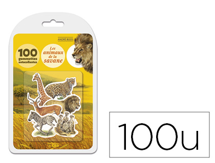 GOMMETTES LES ANIMAUX DE LA SAVANE 100 UNITS