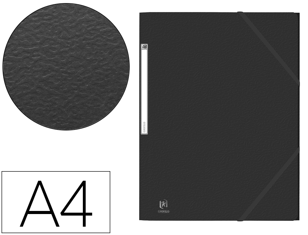 CHEMISE ELBA EUROFOLIO CARTE LUSTRE 5/10E A4 TIQUETTE DOS LASTIQUE COLORIS NOIR