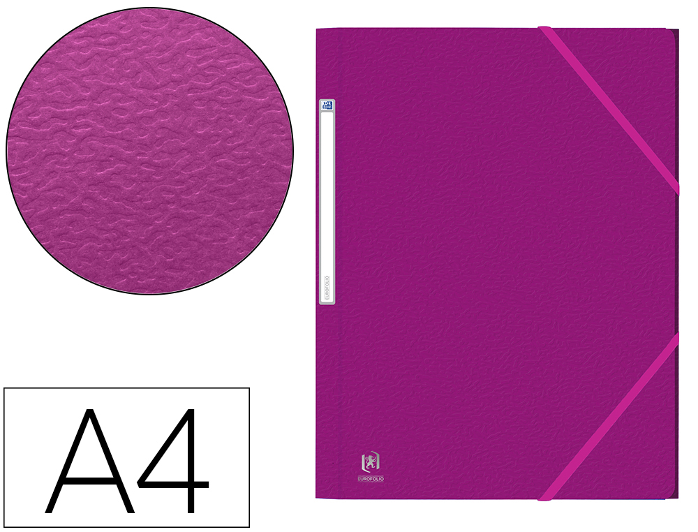 CHEMISE ELBA EUROFOLIO CARTE LUSTRE 5/10E A4 TIQUETTE DOS LASTIQUE COLORIS VIOLET