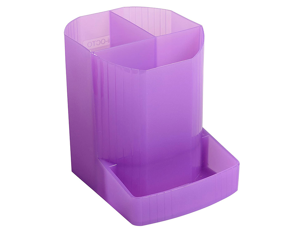 POT  CRAYONS EXACOMPTA LINICOLOR MINI POLYPROPYLNE TRANSLUCIDE OCTOGONAL 3 COMPARTIMENTS AVANCE COLORIS VIOLET