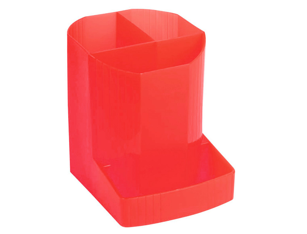 POT  CRAYONS EXACOMPTA LINICOLOR MINI POLYPROPYLNE TRANSLUCIDE OCTOGONAL 3 COMPARTIMENTS AVANCE COLORIS FRAMBOISE