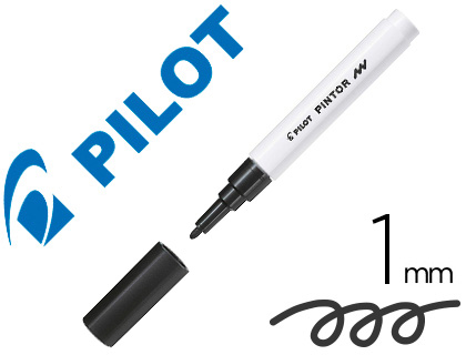 MARQUEUR PILOT PINTOR PEINTURE BASE D'EAU ULTRA-COUVRANTE MULTI SURFACE POINTE FINE RÉSISTANTE COLORIS NOIR