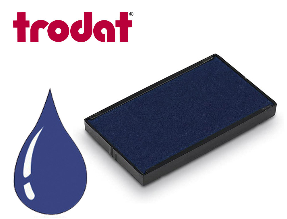 CASSETTE ENCRAGE TRODAT 6/4926B POUR TAMPON ENCREUR PRINTY 4926/4926 TAILLE EMPREINTE 75X38MM COLORIS BLEU