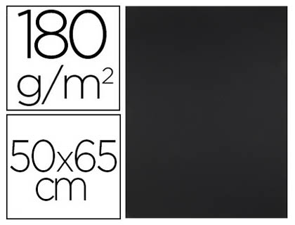 PAPIER CARTONNE LIDERPAPEL 50X65CM 180GR COLORIS NOIR    PAQUET 25 FEUILLES