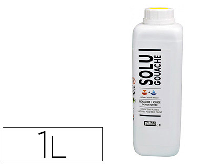 GOUACHE PBO SOLUGOUACHE LIQUIDE CONCENTRE DILUTION COMPLTE COUVRANTE ONCTUEUSE COLORIS JAUNE PRIMAIRE FLACON 1000ML