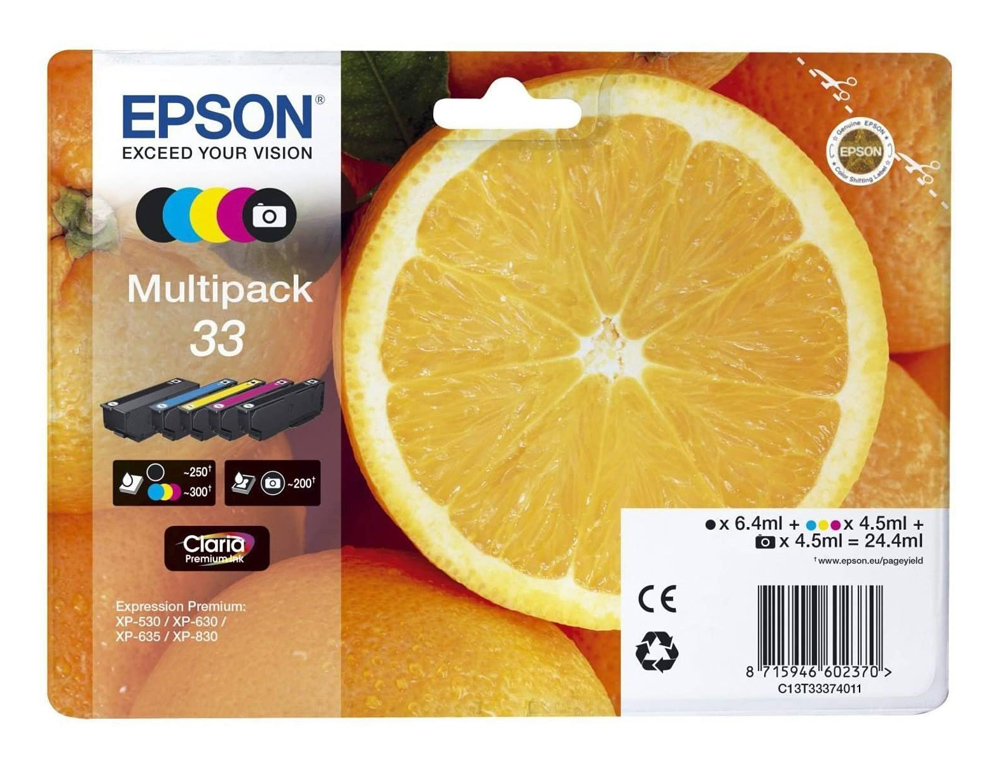 CARTOUCHE EPSON T3337 JET D'ENCRE MULTIPACK 4 COULEURS+NOIR PHOTO