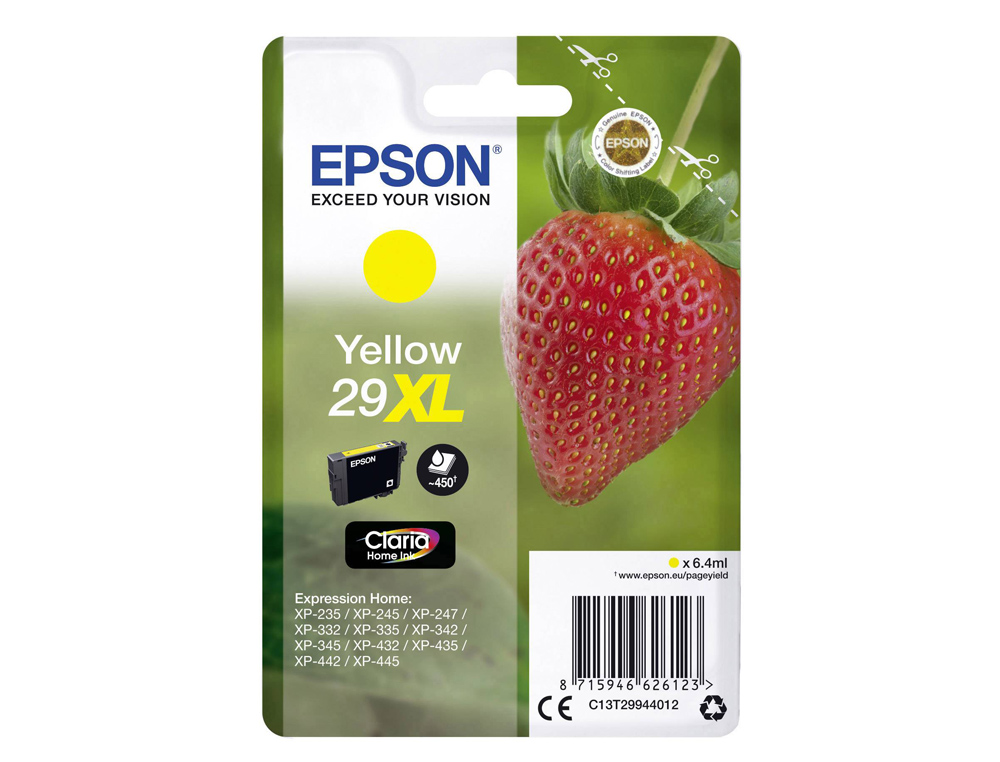 CARTOUCHE EPSON T2994 XL JET D'ENCRE FRAISE CLARIA COULEUR JAUNE