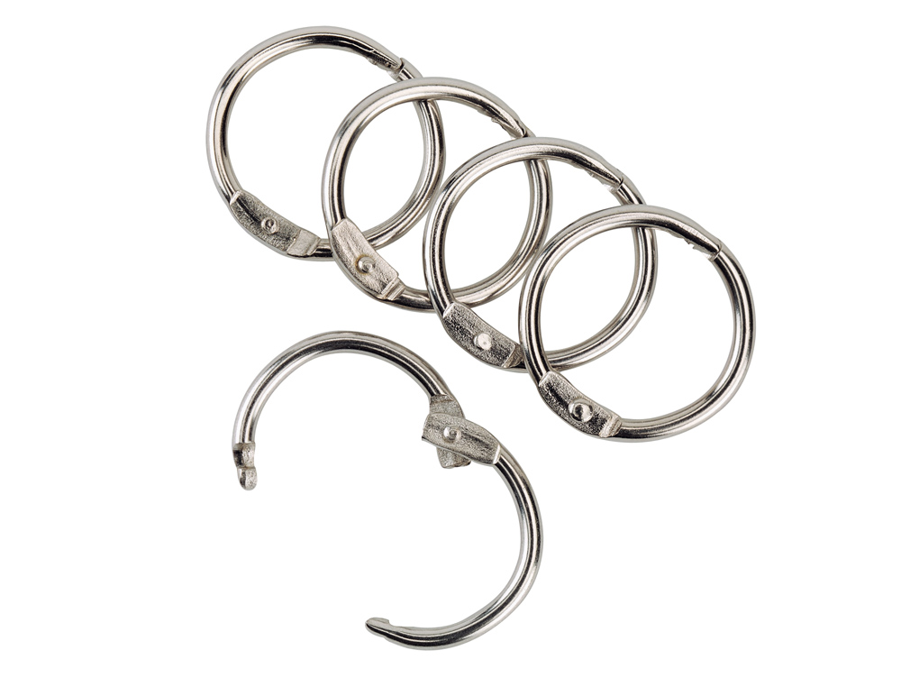 ANNEAU ARTICUL Q-CONNECT POUR RELIURE ACIER NICKEL DIAMTRE 19MM BOTE DE 100 UNITS