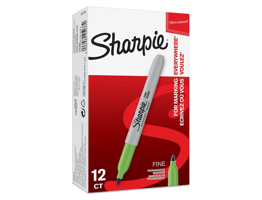 MARQUEUR SHARPIE PERMANENT POINTE OGIVE FINE 0.9MM SCHE RAPIDEMENT COLORIS VERT POMME