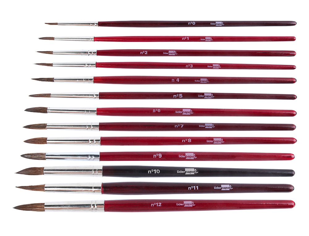 PINCEAU LIDERPAPEL BOIS VIROLE CHROME AQUARELLE N9