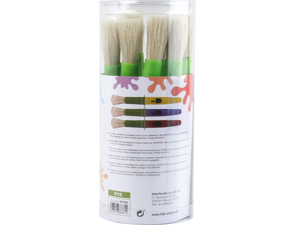 PINCEAU LIDERPAPEL VIROLE BROSSE MAXI PARFAIT MATERNELLE GRANDE TAILLE