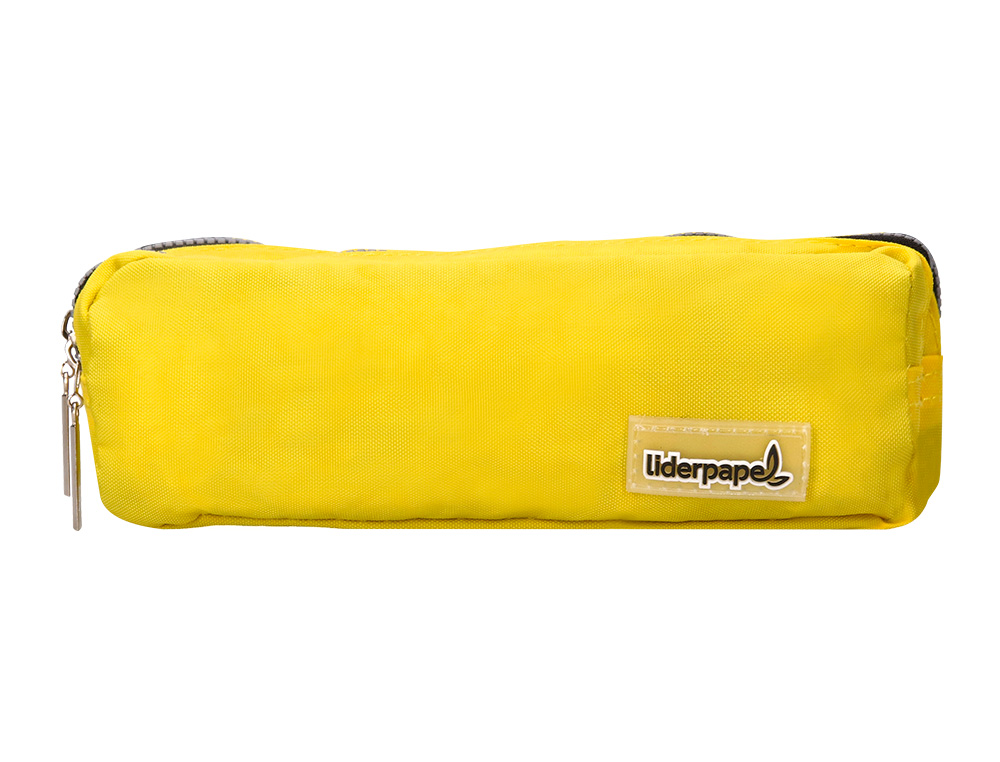 TROUSSE SCOLAIRE LIDERPAPEL LARGE RECTANGULAIRE 3 COMPARTIMENTS 185X80X70MM COLORIS JAUNE