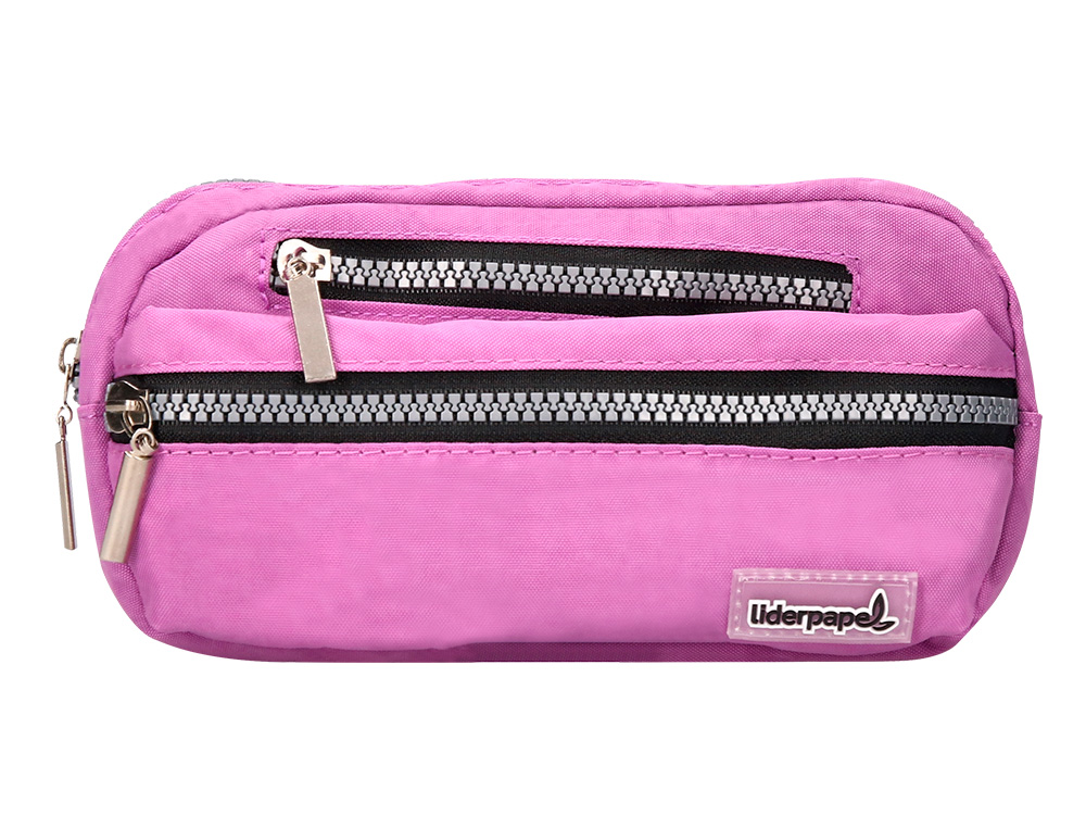 TROUSSE SCOLAIRE LIDERPAPEL LARGE OVALE 3 COMPARTIMENTS 195X40X100MM COLORIS VIOLE T