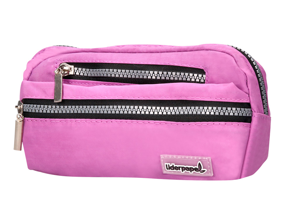 TROUSSE SCOLAIRE LIDERPAPEL LARGE OVALE 3 COMPARTIMENTS 195X40X100MM COLORIS VIOLE T