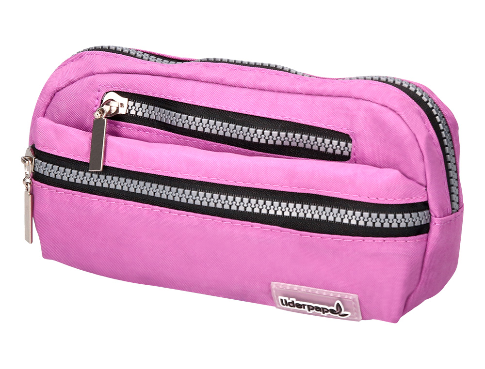 TROUSSE SCOLAIRE LIDERPAPEL LARGE OVALE 3 COMPARTIMENTS 195X40X100MM COLORIS VIOLE T