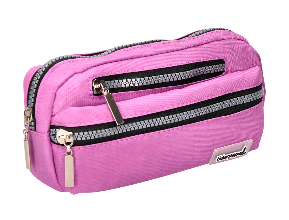 TROUSSE SCOLAIRE LIDERPAPEL LARGE OVALE 3 COMPARTIMENTS 195X40X100MM COLORIS VIOLE T