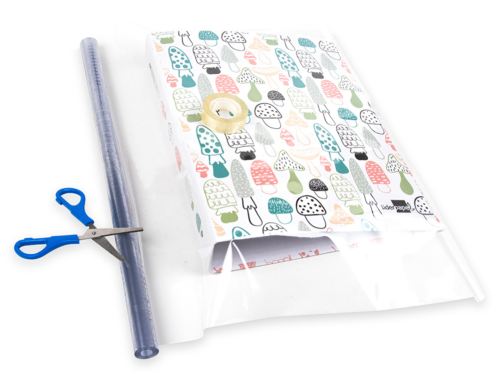 COUVRE-LIVRES LIDERPAPEL PLASTIQUE TRANSPARENT RSISTANT 7/100E ROULEAU 0.35X2M