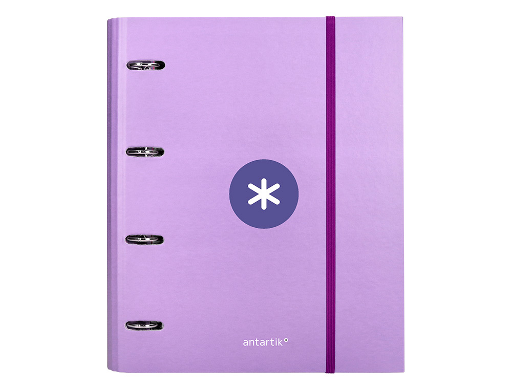 CLASSEUR ANTARTIK 4 ANNEAUX RONDS 40MM A4 CARTON REMBORD FEUILLETS MOBILES Q5X5 COLORISLAVANDE