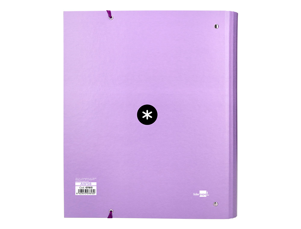 CLASSEUR ANTARTIK 4 ANNEAUX RONDS 40MM A4 CARTON REMBORD FEUILLETS MOBILES Q5X5 COLORISLAVANDE