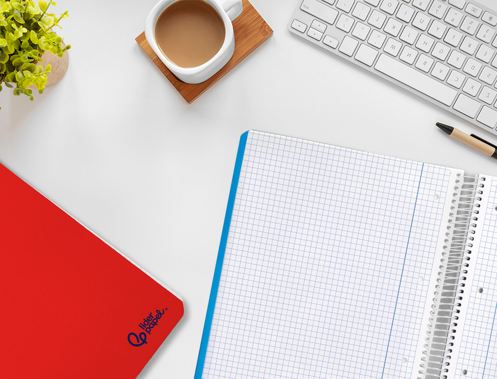 CAHIER SPIRALE LIDERPAPEL SERIE SMART COUVERTURE CARTONNEE A4 21X29,7CM 80F 60G/M2 5X5MM COIL-LOCK