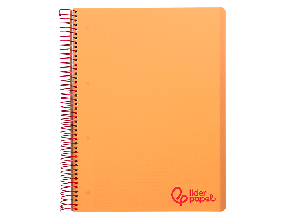 CAHIER SPIRALE LIDERPAPEL A4 MICRO WONDER 240 PAGES 90G    5X5MM 4 TROUS 5 BANDES        COULEURS ORANGE