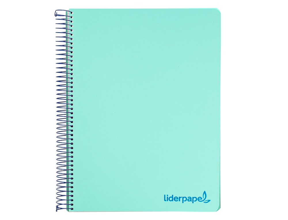 CAHIER SPIRALE LIDERPAPEL A4 MICRO WONDER 240 PAGES 90G    5X5MM 4 TROUS 5 BANDES        COULEURS VERT