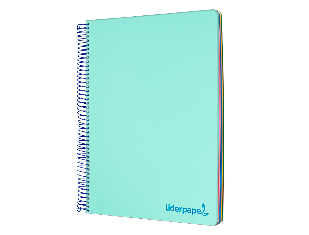CAHIER SPIRALE LIDERPAPEL A4 MICRO WONDER 240 PAGES 90G    5X5MM 4 TROUS 5 BANDES        COULEURS VERT